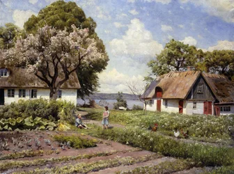 Børn på en gårdsplads