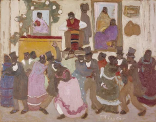 Dansende mennesker: Candombe, ca. 1920 (olie på plade)