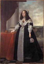 Ærkehertuginde Cecile Renee af Østrig, dronning af Polen - Portræt af ærkehertuginde Cecilia Renata af Østrig (1611-1644), dronning af Polen, af Danckers de Rij, Peeter (ca. 1605-1661). olie på lærred
