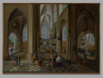 Interiør af en gotisk kirke