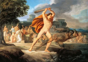 Hercules besejrer Thanatos (olie på lærred)