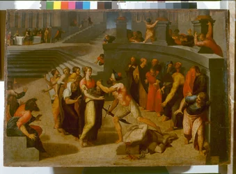 Halshugning af Johannes Døberen, ca. 1556 (olie på panel)