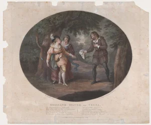 Rosalind, Oliver og Celia Shakespeare, Som du kan lide det, 4. akt, 6. scene, 1791., 1791.