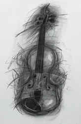 Violin, 2005 (kul på papir)