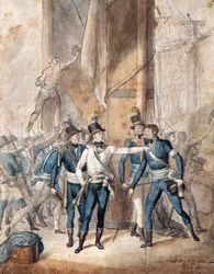 Prins Charles XIII af Sverige ved slaget ved Hogland den 17. juli 1788 af Per Krafft den Yngre (1777-1863) - Akvarel på papir, 35x28 cm - Privat samling