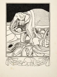 Porus Saved by his Elephant, fra A Hundred Anecdotes of Animals, pub. 1924