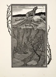 Sabinus og hans hund, fra A Hundred Anecdotes of Animals, pub. 1924