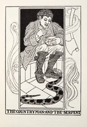 The Countryman and the Serpent, fra Fontaine Fables, pub. 1905
