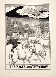 Ørnen og kragen, fra Hundrede af Æsops fabler, udgivet 1903