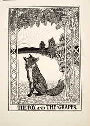 The Fox and the Grapes, fra A Hundred Fables of Aesop, pub.1903
