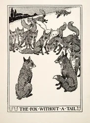 The Fox without a Tail, fra A Hundred Fables of Aesop, pub.1903