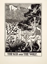 The Kid and the Wolf, fra A Hundred Fables of Aesop, pub.1903