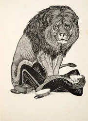 The Lion and his Keeper, fra A Hundred Anecdotes of Animals, pub. 1924