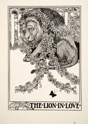The Lion in Love, fra A Hundred Fables of Aesop, pub.1903