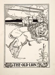 Den gamle løve, fra Aesops hundrede fabler, pub.1903