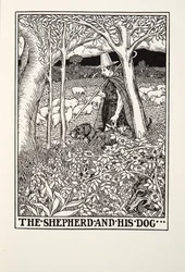 Hyrden og hans hund, fra Fontaine Fables, pub. 1905