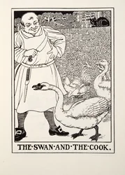 Svanen og kokken, fra Fontaine Fables, pub. 1905