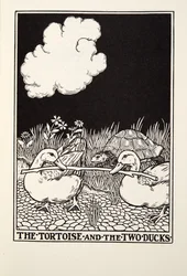 Skildpadden og de to ænder, fra Fontaine Fables, pub. 1905