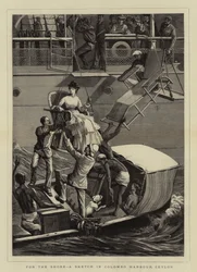 For the Shore, en skitse i Colombo Harbour, Ceylon