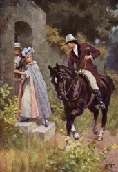Illustration til Wuthering Heights af Emily Bronte (farve litho)
