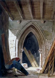 Crypt of St Anne, Blackfriars, City of London, 1854.