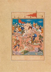 Battle Scene (wc & gouache på vellum)