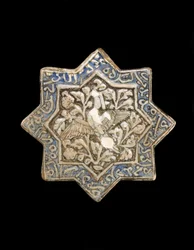 Ottespidset stjerneflise, Iran, Il-Khanid-dynastiet (keramik)