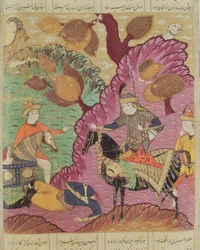 Kamp mellem Piran og Bizn, illustration fra Shahnama (Kongernes Bog) af Abul-Qasim Manur Firdawsi (c.934-c.1020) 1619