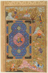 Folio fra et album; bagside: Ung kvinde, Isfahan, Iran, Safavid-periode, 1590-1610 (ugennemsigtig akvarel, blæk og guld på papir)
