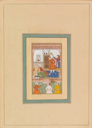 Interiør med figurer (wc på vellum)
