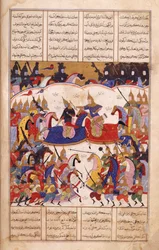 Eller. 13836, f.17v Islandar Fights the Zangis, illustration fra 