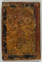 Originalt bind fra S1986.44.1, muligvis Tabriz, Iran, Safavid periode, 1549-50 (ugennemsigtig akvarel og lak)