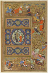 Par elskere, ca. 1590-1610 (blæk, uigennemsigtig akvarel og guld på papir)