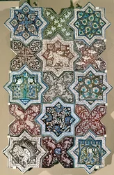 Panel af fliser, Kashan, det centrale Iran, ca. 1250-1300 (frittegods)