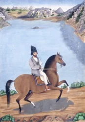 Portræt af en ung mand til hest, ca. 1840