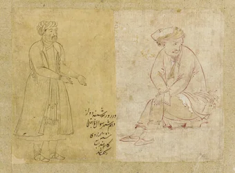 Siddende figur, Isfahan, Safavid-dynasti, 1610