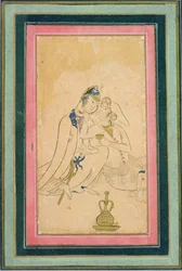 To elskende, ca. 1590, persisk