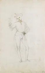 En undersøgelse af en figur i en tilbedelse af magi, c1470-1520
