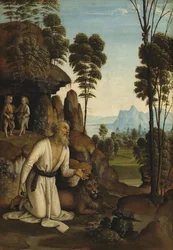 Saint Jerome i ørkenen, ca. 14901500.