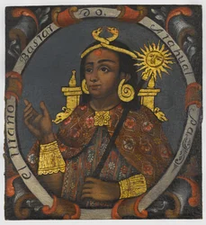 Atahualpa (ca. 1502-33) 14. og sidste inkakonge, midten af 1700-tallet