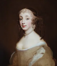 Portræt af prinsesse Henrietta, Anne hertuginde af Orleans (olie på lærred)