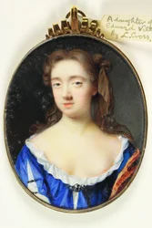 En datter af Sir Edward Villiers Knight-Marshal (akvarel på vellum)