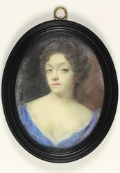 En dame kaldet Mrs Hillesley (akvarel på vellum)