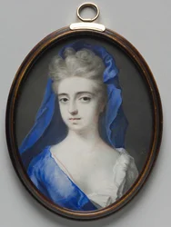 Portræt af en kvinde i blåt, ca. 1700.