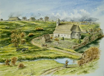 Wharram Percy Medieval Village, slutningen af det 12. århundrede, c1990-2010