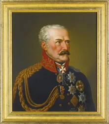 Gebhard Leberecht von Blucher, prins de Wahlstatt - Portræt af Gebhard Leberecht von Bluecher, Prins af Wahlstatt (1742-1819) af Stroehling, Eduard (1768-1826), - Olie på kobber, 36,5x31,5 - Privat samling