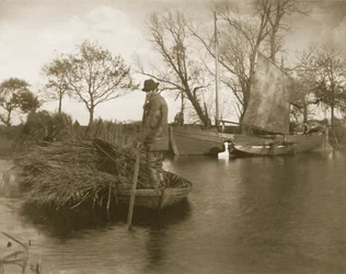 Gladdon Cutter vender tilbage, liv og landskab på Norfolk Broads, ca. 1886
