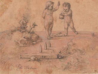 To børn leger med en bold, 1500-1546.