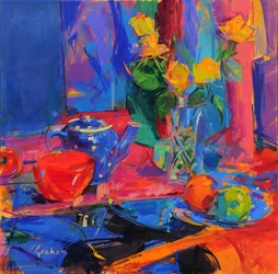 Rhapsody in Blue , 2021 (olie på lærred)
