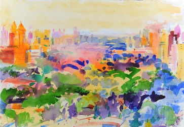 Sommermorgen, Manhattan, 2023 (akvarel)